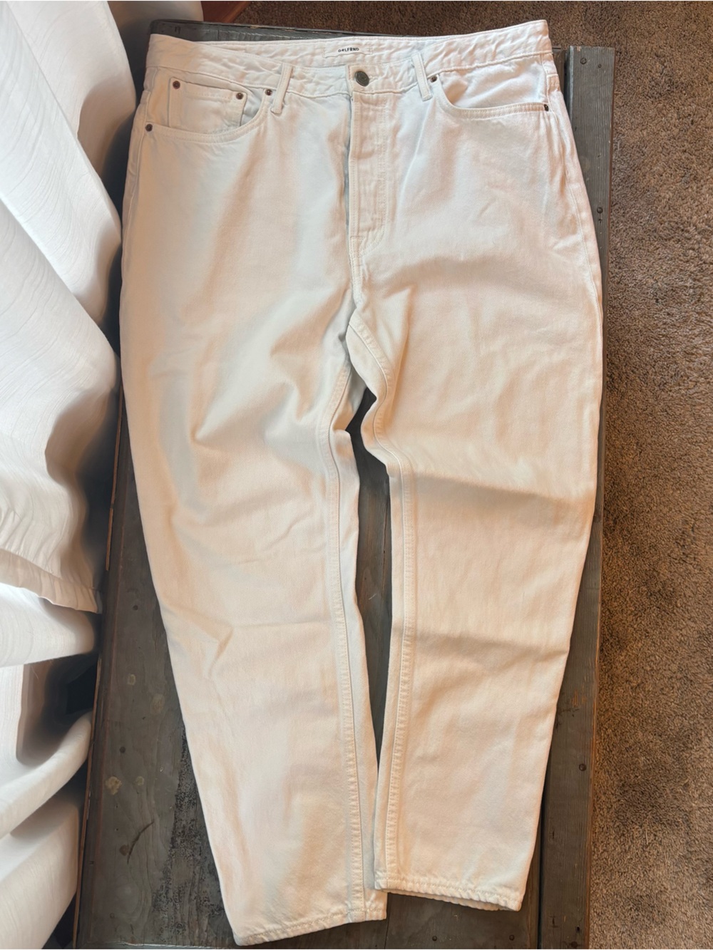 GRLFRND Kiara waxen buttonfly jeans - white | size 31